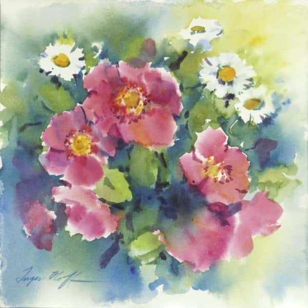 Nyperose og prestekrage II av Inger Hoff